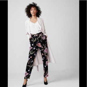 Express Black Floral Ankle High Rise Pants-NWT